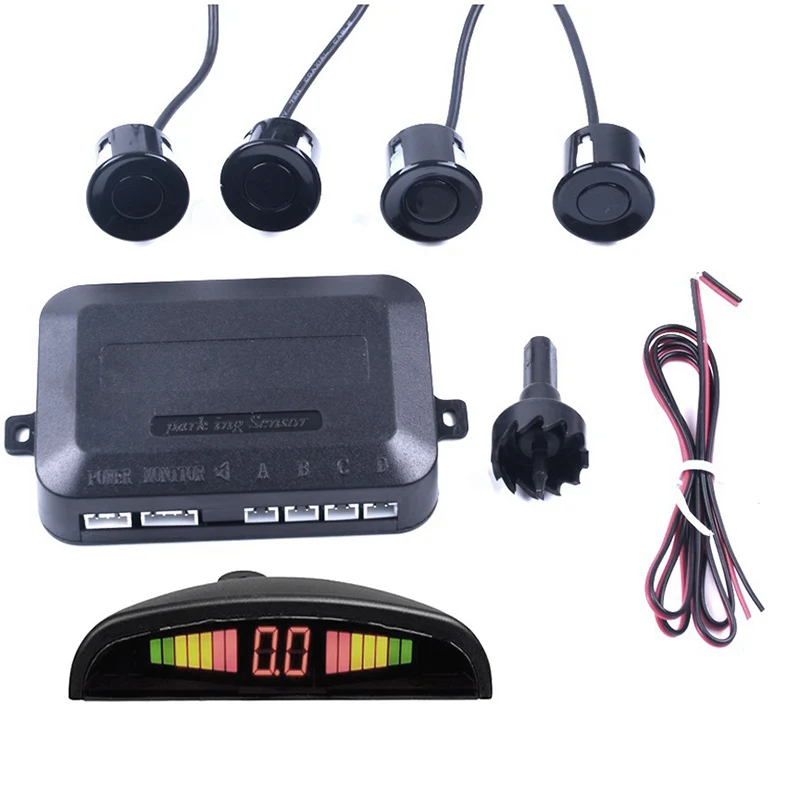 

Car Parking Sensor 12V with 4 Sensors Auto Reverse Rear Assistance Backup Park Radar Buzzer Alarm Monitor System Alarm 5 Colors