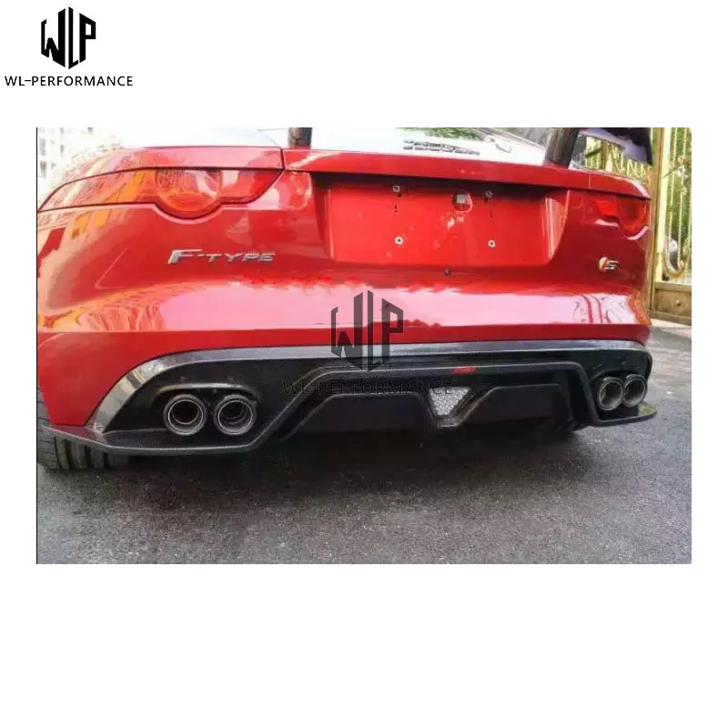 F-TYPE карбоновое волокно, четыре задних диффузора для губ, задний бампер, спойлер, Комплект кузова для автомобиля Jaguar F-TYPE