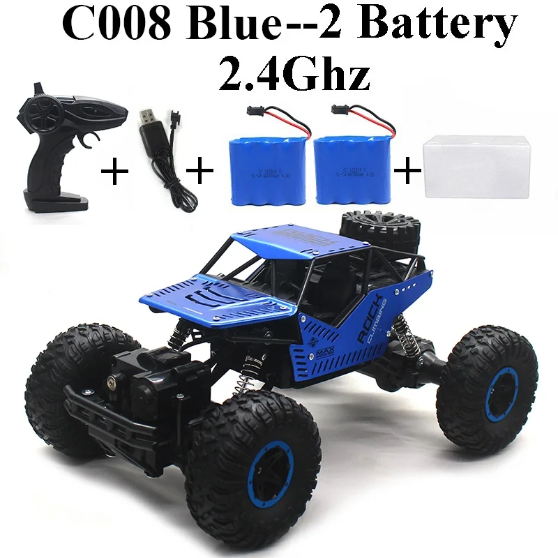 1:16 машинка на радиоуправлении 4WD 2,4 Ghz Рок Гусеничный пульт дистанционного управления игрушки машины на радиоуправлении игрушки для детей 8888 - Цвет: C008-Blue-Set-2