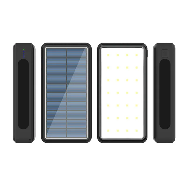 80000mAh Solar Power Bank Portable Charger Large Capacity External Battery 4USB Por Light Power Bank for Xiaomi IPhone Samsung fast charging power bank Power Bank