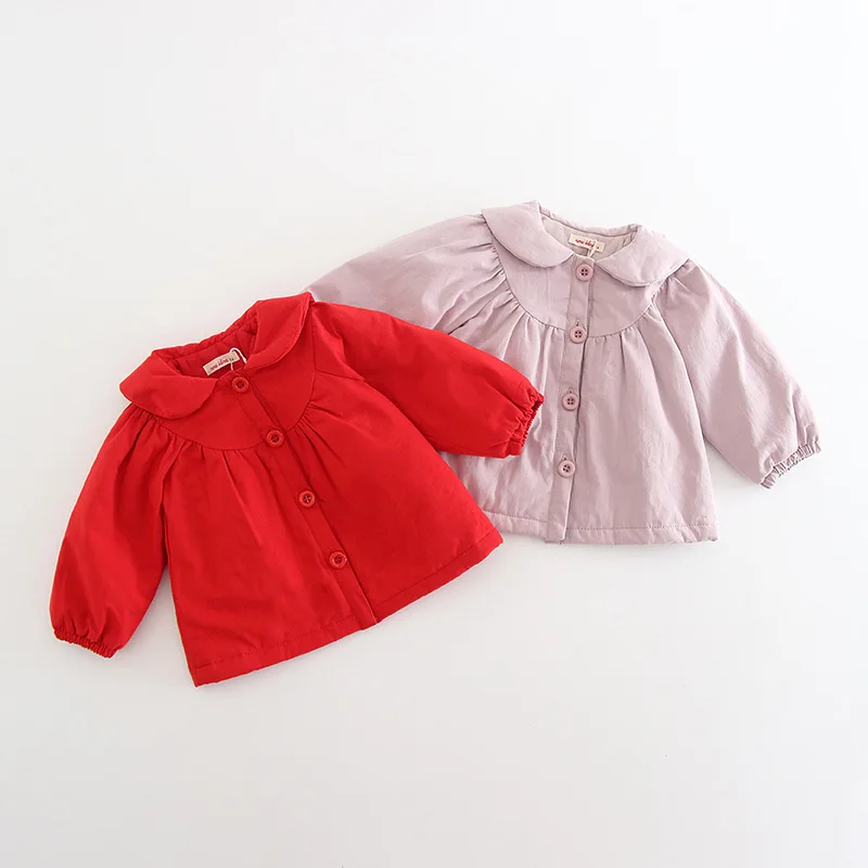 

Girl Winter Jacket Peter Pan Collar Cotton Kids Down Coat with Hood Thicken Baby Girl Jacket Clothes Christmas Sales Idea