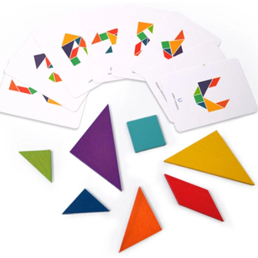 Деревянная IQ игра головоломка умный Tangram Головоломка ребенок игрушка-Танграм Деревянный головоломка