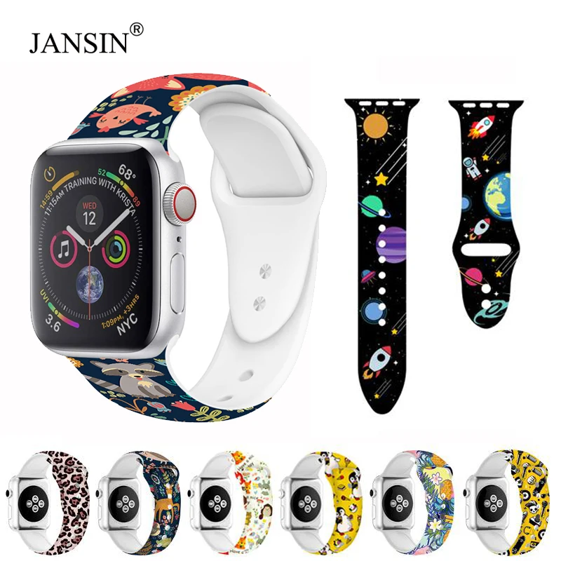 Ремешок с разноцветным узором для Apple Watch Series 5 4 3 2 модный спортивный сменный