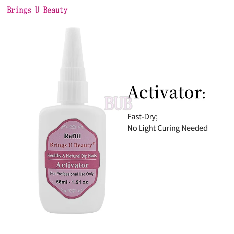 56ml Activator 10 г Новое поступление фантастический блеск изменение температуры Dip порошок показывающий магические цвета эффект без лампы лечение легко натуральный сухой - Цвет: 56ml Activator