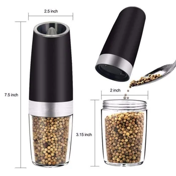 

1PC Stainless Steel Electric Salt and Pepper Grinder Mill for Different Cooked Food For Kitchen Grinder with Blue LED Light