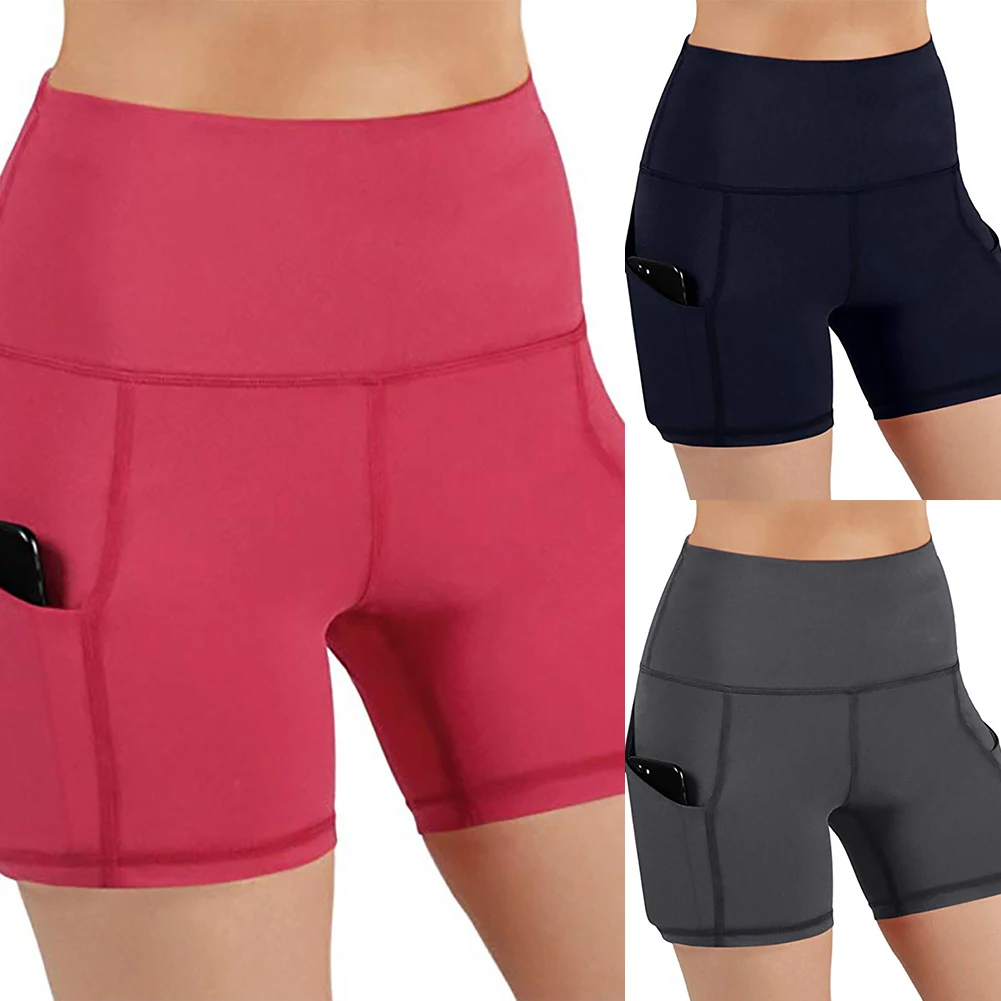 Women Yogas Shorts High Waist Sports Shorts for Men Gym Running woman Skinny Short Pants with Pocket biker shorts casual shorts for men