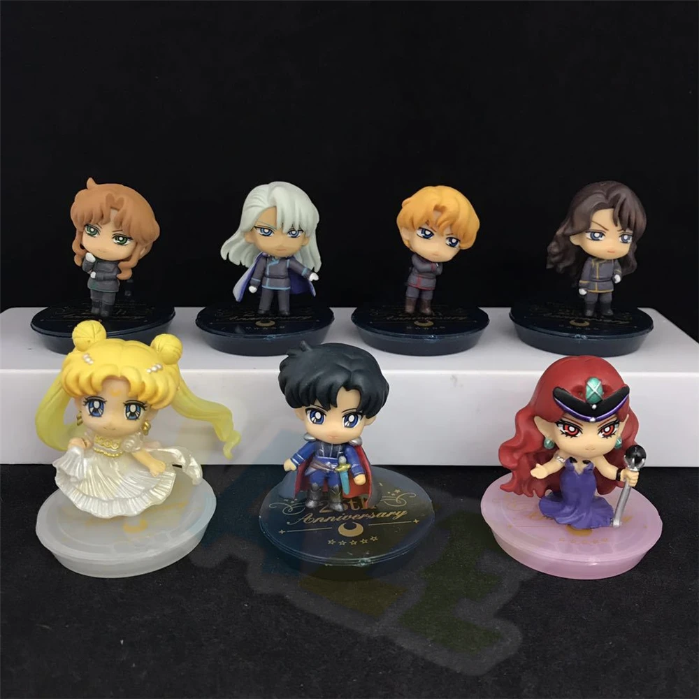 

7pcs/set Anime Sailor Moon Hino Rei Q Ver. PVC Figure Model Toy In Box