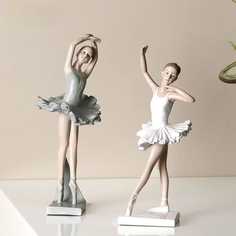Nordic Style Ballet Girl Statue Creative Home Decor Resin Ballet Figurines For Home Room Decoration Gift For Girlfriend