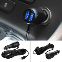 Car Truck Ciga Light Micro Mini Dual USB Charger Adapter Cable Power Inverter Converter  for GPS Tablet Phone PDA DVR Recorder