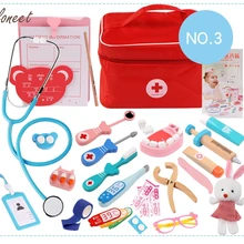 Детская Деревянная Игрушка-Доктор, набор для моделирования семьи, медицинский набор для доктора медсестры, игрушка для ролевых игр, больничные медицинские аксессуары, детская игрушка