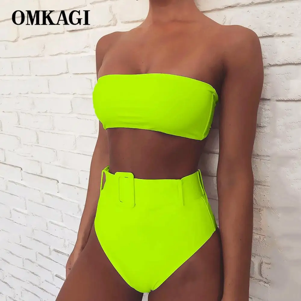 

OMKAGI Bikini Brazilian High Waist Bathing Suits Neno Biquini Swimwear Female 2019 mujer Bikini Set Push Up Swimsuit Women