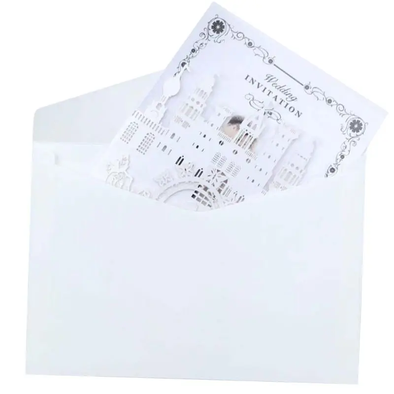  25pcs 25pcs Wedding Invitation Cards Laser Cut Party Invitations with Blank Inner Kraft Card Insert - 4.00036E+12