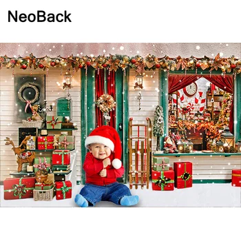 

Christmas Party Decoration Background Snow Winter Red Photography Backdrops Newborn Kids Photo Background Video