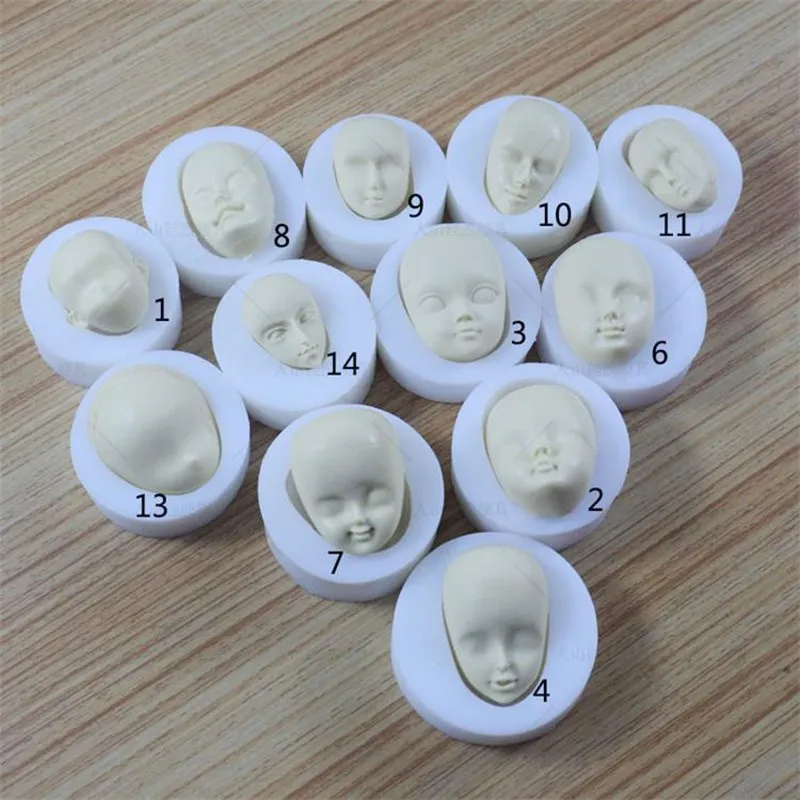 DIY Face Silicone Mold Doll Cartoon Proportional Male Female Set BJD Molds | Дом и сад