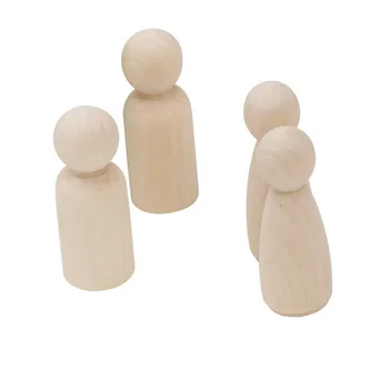 

20pcs/set Wooden Peg Dolls Unfinished Man/Woman Christmas Nesting DIY Peg Dolls Unpainted Blank Set DIY Crafts Toys 65mm