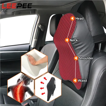 

LEEPEE Neck Support Holder Auto Headrest Interior Accessories Car 3D Memory Foam Adjustable Head Restraint Car Neck Pillow
