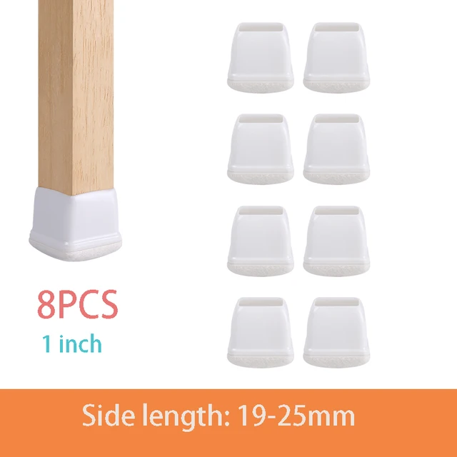 Table Chair Leg Protector Covers Thick Rubber Felt Bottom Furniture Pads Floor Protectors Feet Caps No Scratches Reduce Noice Side Length 19-25mm