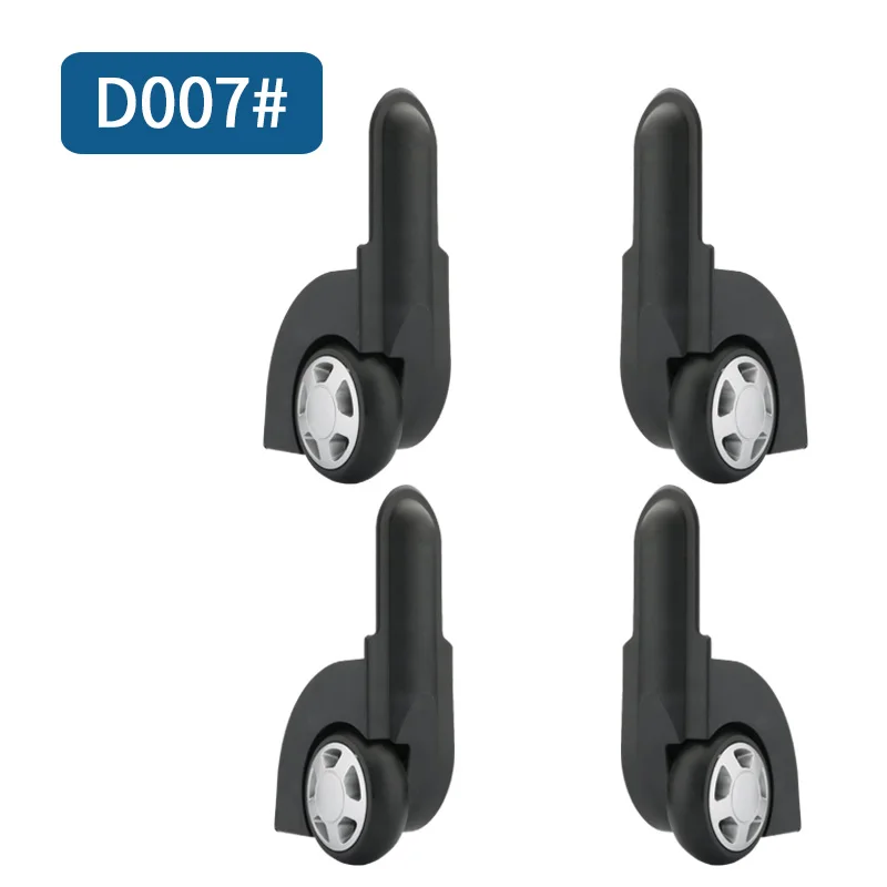 D007(4wheels) black Колёсики для багажа, ремонт чемодана, замена аксессуаров, набор инструментов, немой демпфирование, высокое качество, направленная бесшумные колеса - Цвет: D007(4wheels) black