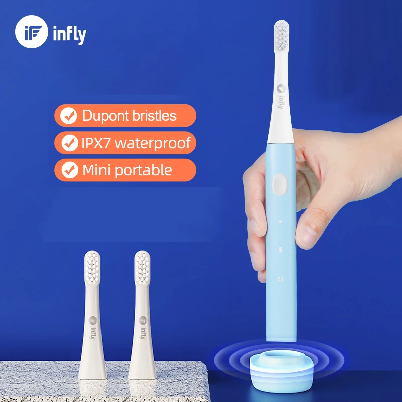 Электрическая зубная щетка INFLY перезаряжаемая Водонепроницаемая с USB