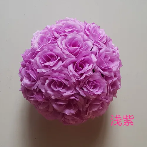 light purple Искусственный Розовый Шелковый цветочный шар центральный мятный декоративный висящий цветочный шар Свадебные украшения DIY любой цвет может быть смешан - Цвет: light purple