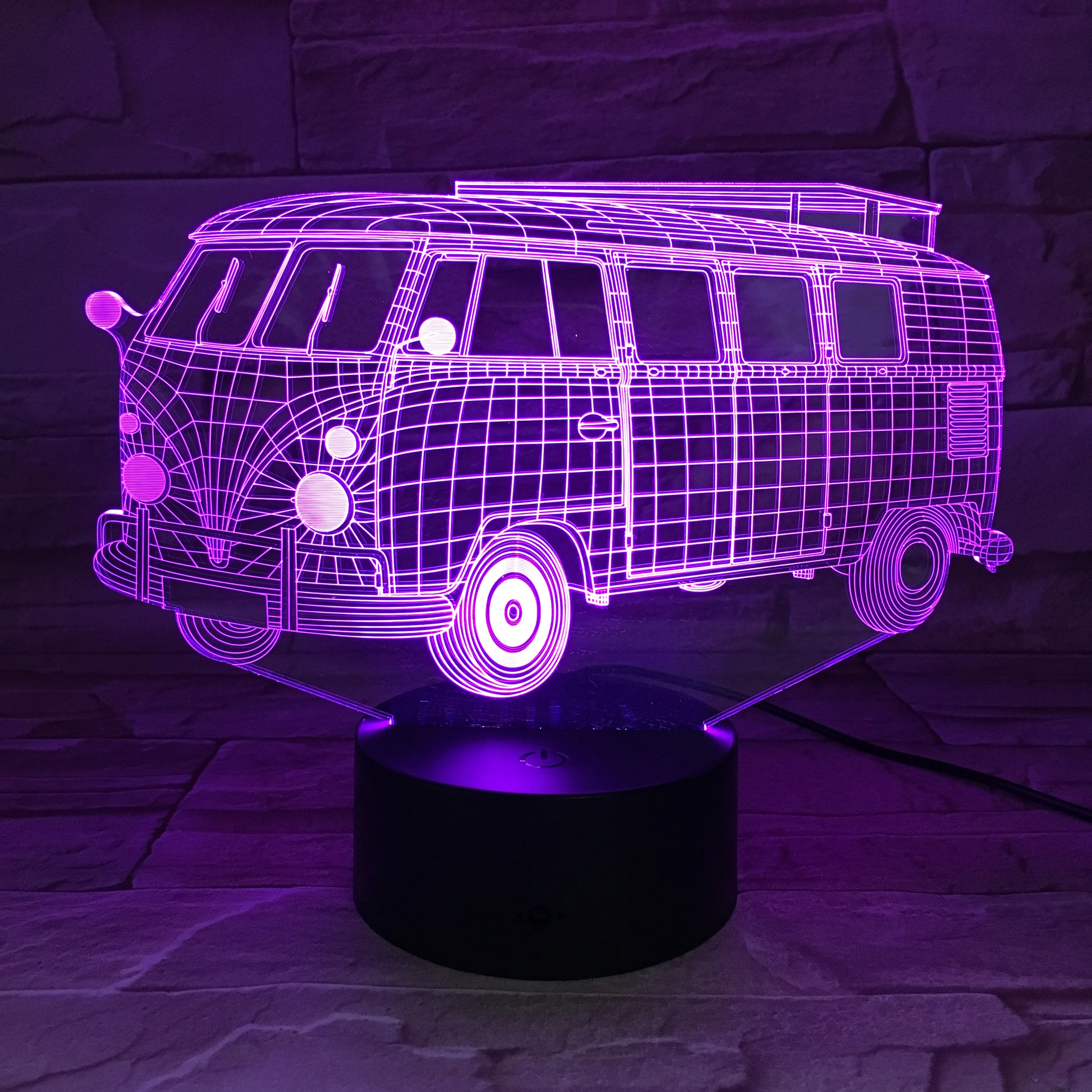 3D лампа автобус Ван атмосферу Потрясающий подарок для ребенка Гостиная