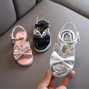 

kids shoes for girls princess bow leather shoes fashion solid color flat beach sandals toddler girl shoes children sneakers