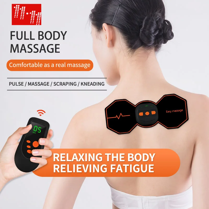 

Electronic Back Neck Massage Relaxing Device Remote Control Neck Muscle Stimulator Pain Relief Waist /Neck/Back Massager