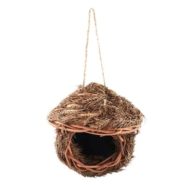 Bird Cage Accessories Decoration Hand Weave Bird House Parrot Hanging Swing Toys Ecology Nest 4