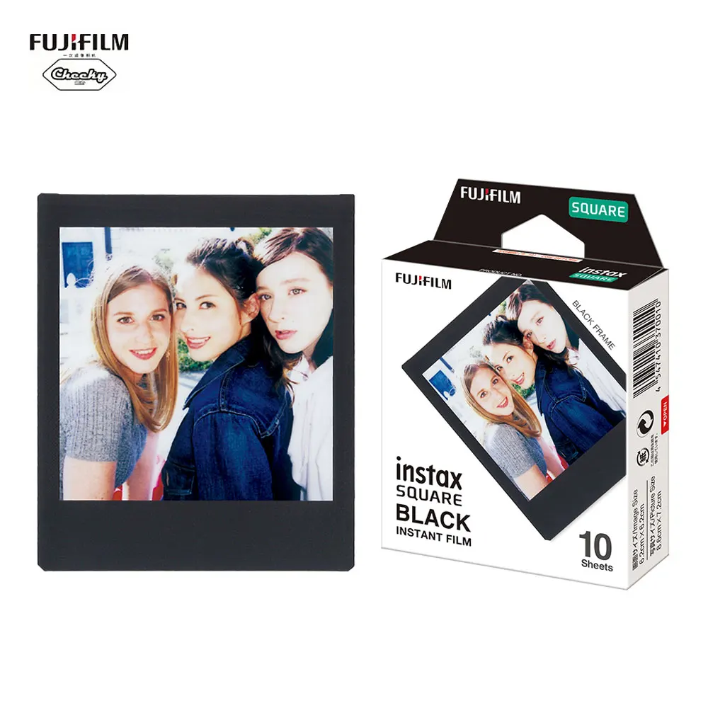 Fujifilm Instax Mini пленка 10 листов мини черная мгновенная фотобумага для камеры Instax Mini квадратная SQ20 SQ10 SQ6 фотобумага черная