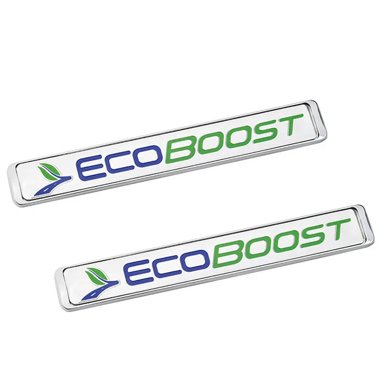 2 шт., автомобильный Стайлинг, 14*2,2 см, металлическая эмблема ECOBOOST, значок на задний багажник, боковые логотипы, наклейки на кузов автомобиля