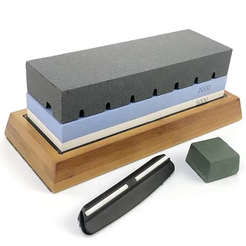 

5pcs natural white corundum double-sided sharpening stone sharpening carnation base sharpening cream sharpening knife holder