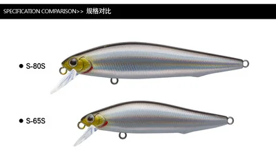 Fishing Lure hard bait minnow 80mm 10g 65mm 7g sinking long casting shovel Red-tailed squid yindao