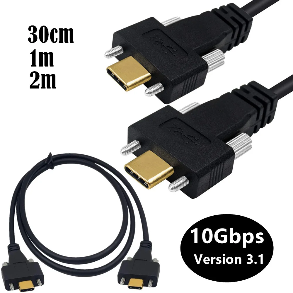 

Кабель для передачи данных USB 3,1 Type-C (гнездо)/USB-C (штекер), 5 А, 4K, 60 Гц, с винтовым креплением