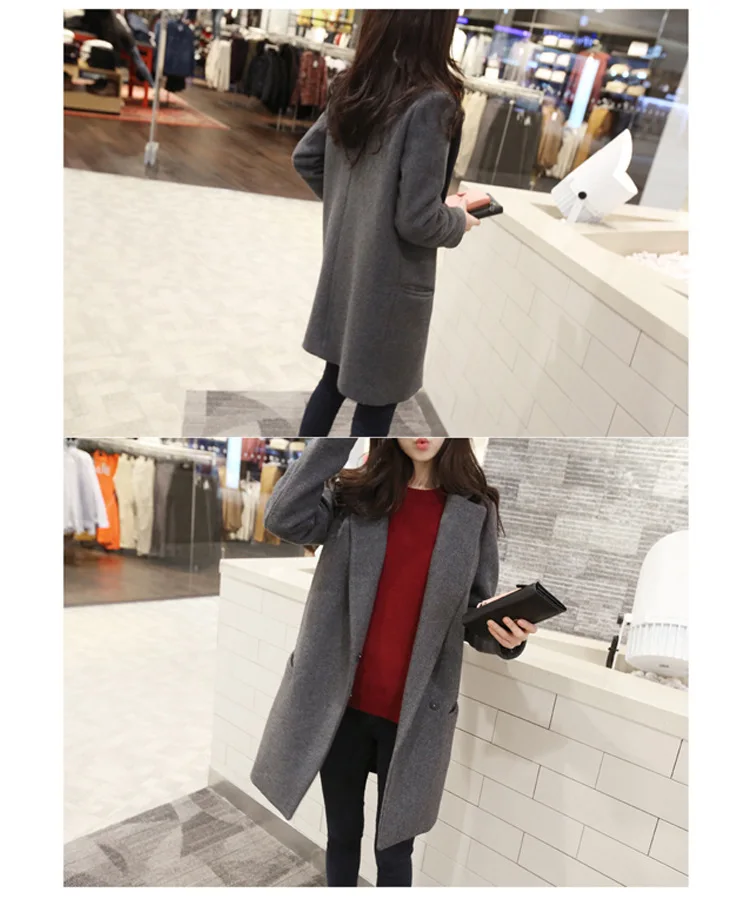 Spring And Autumn Korean-style Woolen Jacket Mid-length Duffle Coat Slim Fit Slimming Versatile Students Women's