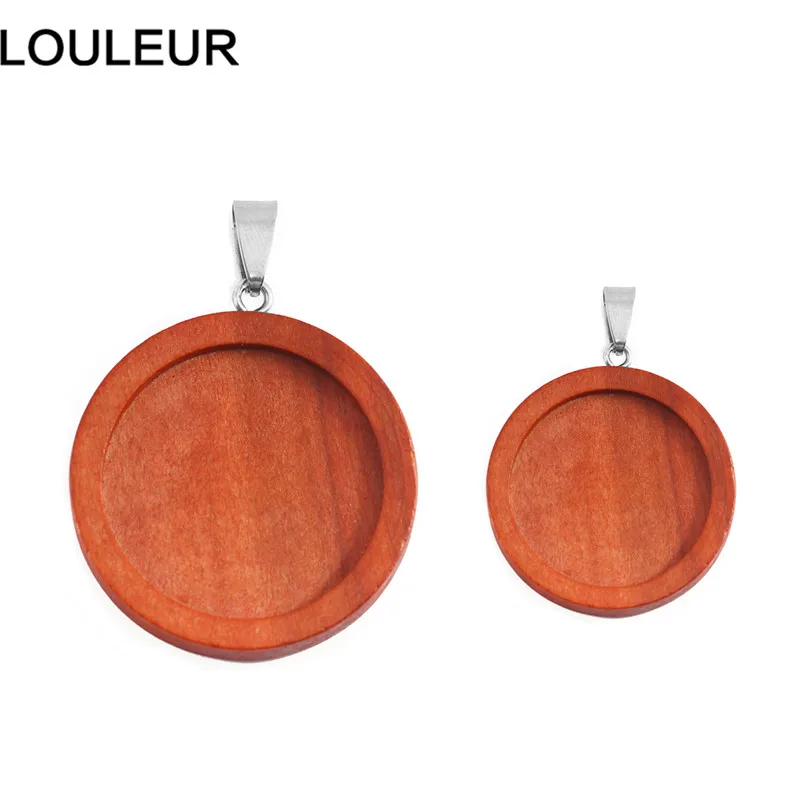 Louleur 8 штук; цвет синий, бежевый, оранжевый, черный, подходят для 25/30 мм круглый дерево Кабошон База деревянный брелок подвесные подносы "сделай сам" для изготовления украшений ожерелья