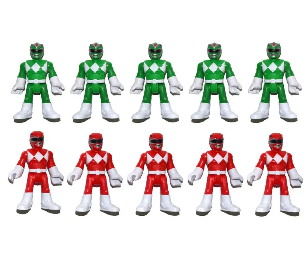 Лот из 10 игрушек Imaginext Red &amp Green The Rangers свободная фигурка бесплатная доставка