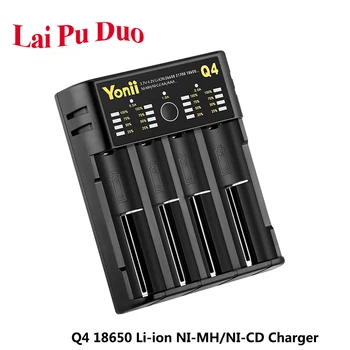 

Rechargeable Q4 3.7V 18650 Charger Li-ion 21700 USB 4 Slots Independent Charging Compatible with Various 1.2V NI-CD/NI-MH Batter