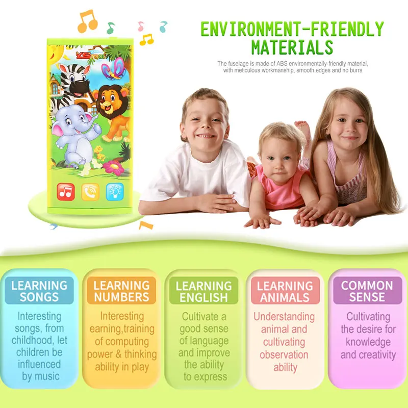 Double-Screen Touch Type Early Learning Phone Baby Learning Machine Study Teach Toy Interactive Learn Words Educational