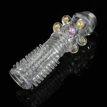 Men Reusable Condoms Penis Extender Sleeve Dildo Enhancer Delay Ejaculation Crystal Condom Sex Toys For Men Sex Products 3
