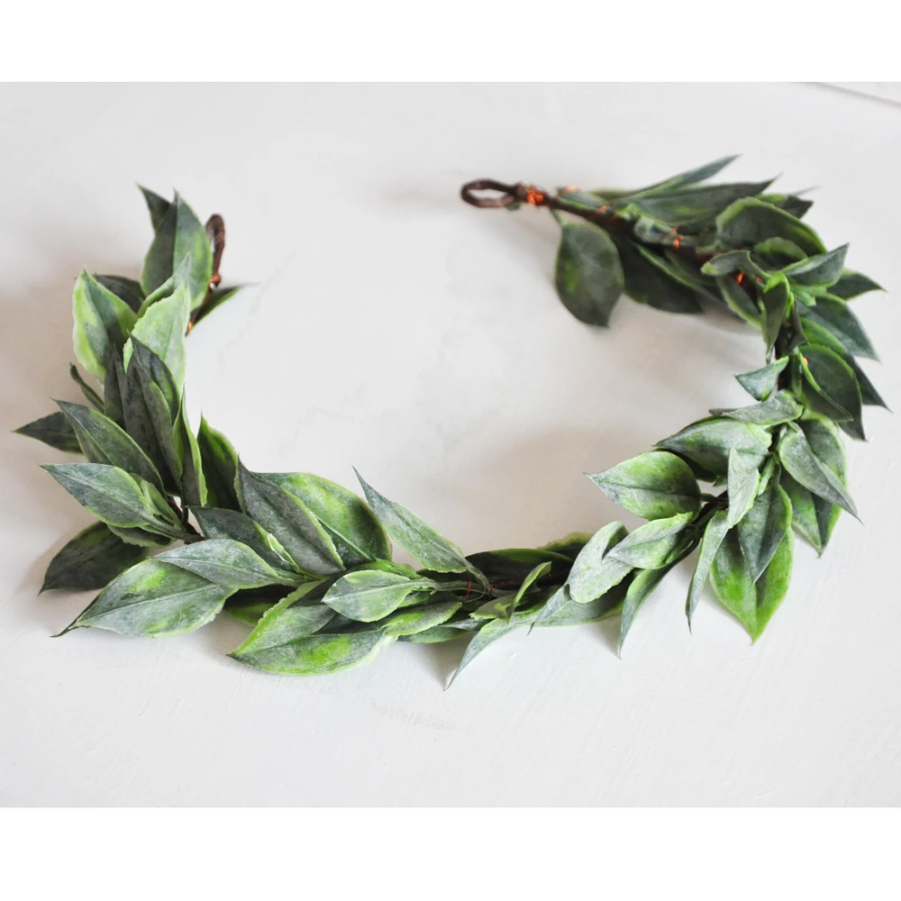 

Hot New Foliage Leaf Olive Handmade Shabby Chic Bridal Shower Primitive Rustic Wreath Flower Crown Base Basement