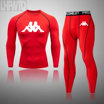 

Brands Men Clothing Thermal underwear Set 2020 New long johns Men's MMA Tactics leggings winter Compression Fitness Jogging suit