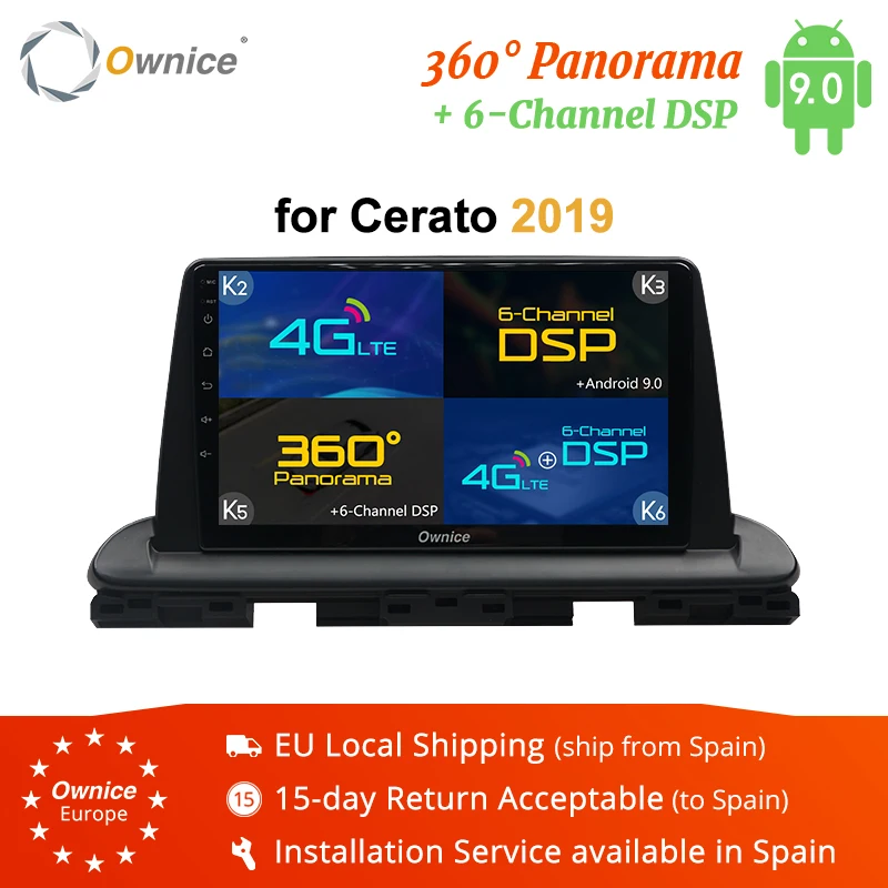 Ownice Android 9 0 Восьмиядерный автомобильный DVD для Kia CERATO K3 2018 2019 k3 k5 k6 360 панорамный
