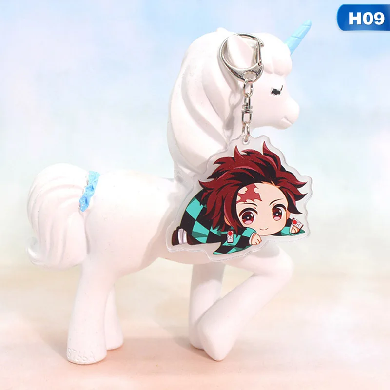 Аниме Demon Slayer Kimetsu no Yaiba брелок Kamado Tanjirou Nezuko Agatsuma Zenitsu Rengoku Kyoujurou cute fun акриловое кольцо для ключей