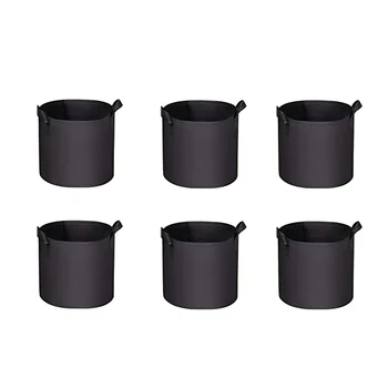 

6Pc 3 Gallon Planting Bucket Planting Bag Breathable Non-Woven Seedling Bag Beautiful Planting Bag Planting Bucket