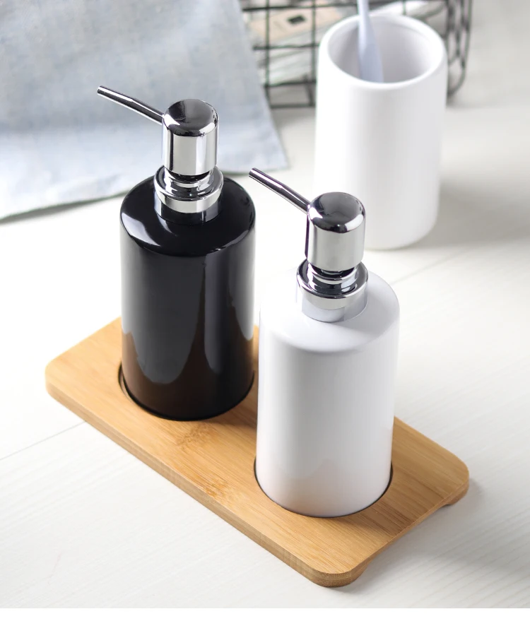 Черный и Белый лосьон розлива креативный домашний отель гостиничный керамический отжимная бутылка гель для душа бутылка для мыла для Рук Мыло бутылка