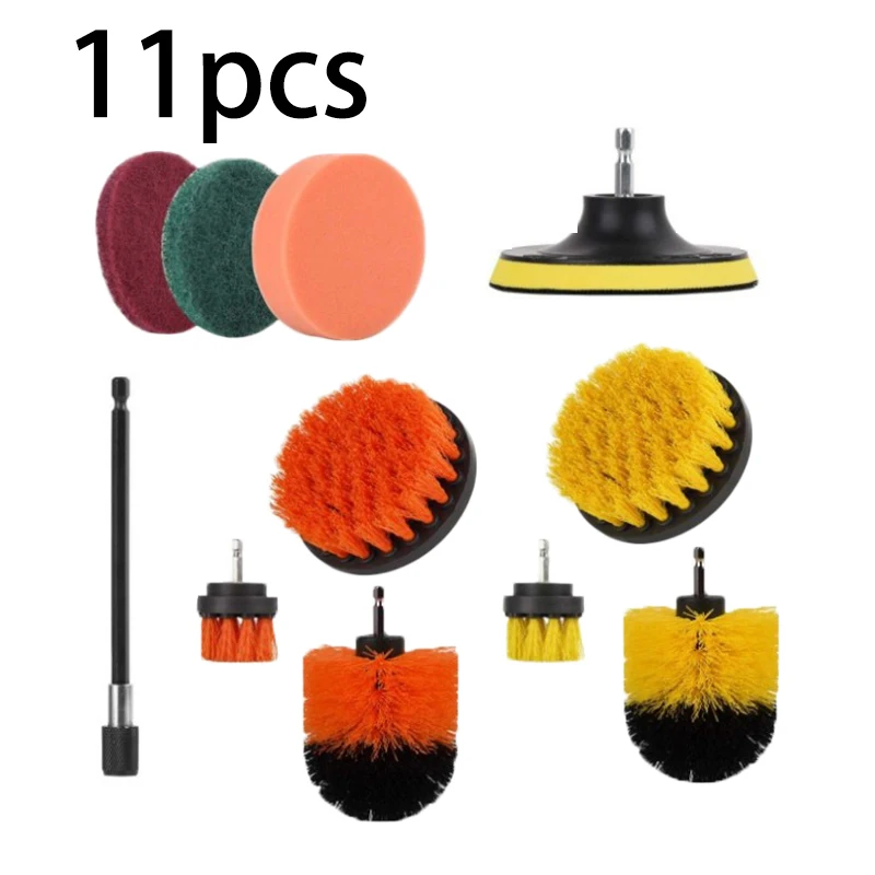

11Pcs Drill Brush Attachment Power Scrubber Cleaning Kit Combo Bathroom Kitchen