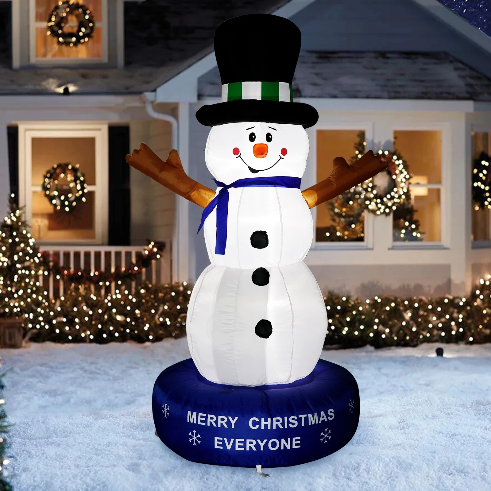 6ft Christmas Inflatable Snowman Outdoor Decorations Blow Up Snowman