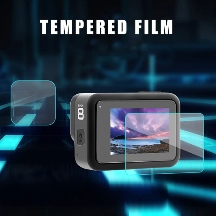 HOT Tempered Glass Protective Cover Back Front Protection Film for Gopro Hero 8 Action Camera BUS66