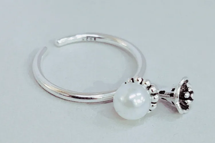 Bijoux, простой стиль, 925 пробы, Серебряный цветок, кольца для женщин, подарки, большие Регулируемые кольца на палец