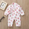 0-18M New Spring Autumn Baby Girl Boys Clothing Jumpsuit Long Sleeve Floral Print Lovely Soft Baby Kimono Playwear 3